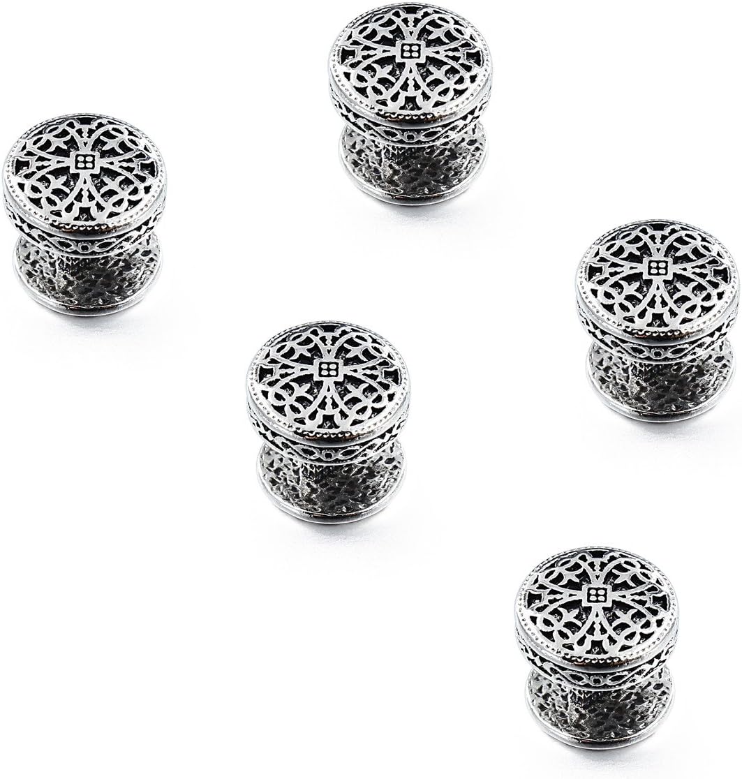 HAWSON Cufflinks and Studs for Men-Fashion Men Vintage Enamel Carbon Fiber Tuxedo Shirt Cufflinks and Studs Set for Regular Wedding Business Accessories