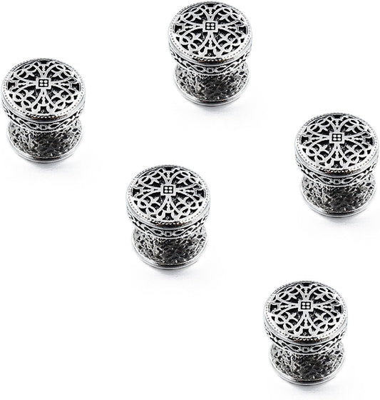 HAWSON Cufflinks and Studs for Men-Fashion Men Vintage Enamel Carbon Fiber Tuxedo Shirt Cufflinks and Studs Set for Regular Wedding Business Accessories