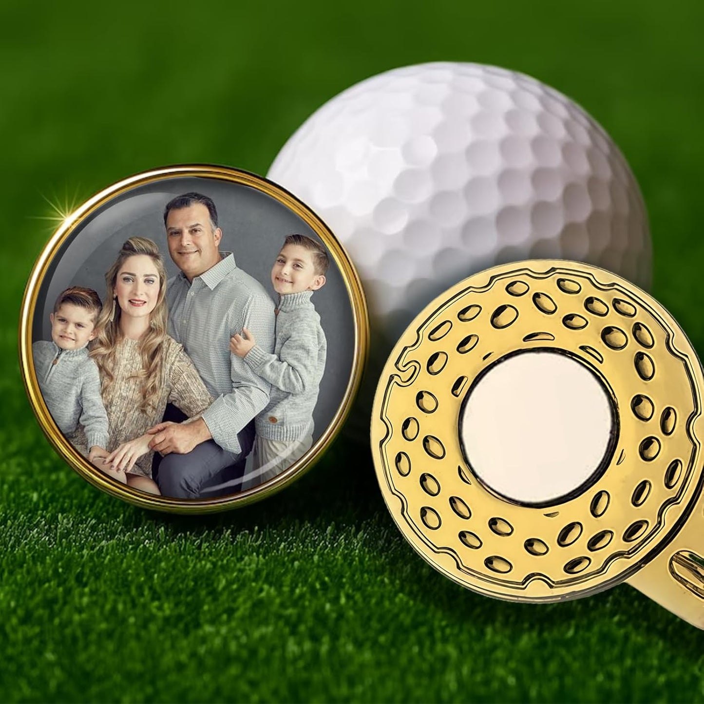 xrlsg Custom Golf Ball Marker and Hat Clip 1 Set, Magnetic Hat Clip with Your Personalized Photo Logo for Golfers, Boyfriend