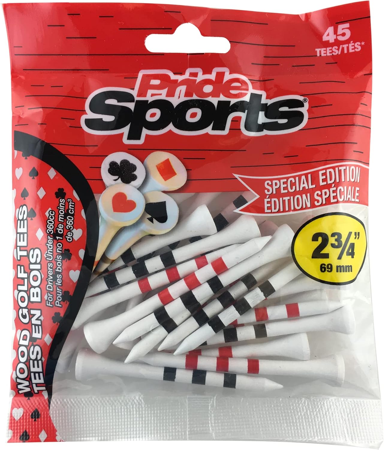 PrideSports 2-3/4" Playing Card Tees, White (PS23445C)