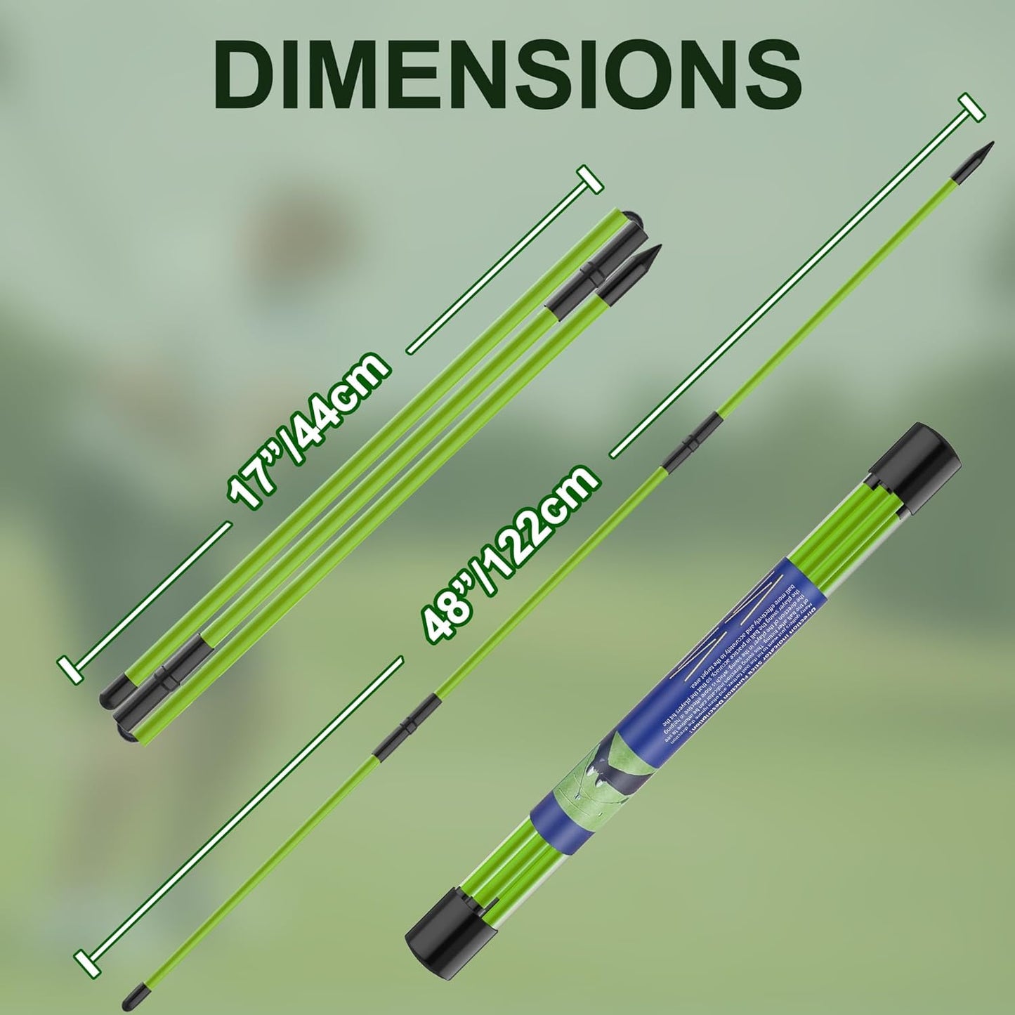 Kulamait 2 Pack Golf Alignment Sticks,Collapsible Golf Alignment Rods 48" Golf Practice Sticks Golf Training Aid for Aiming,Putting,Golf Training Sticks with Clear Tube Case