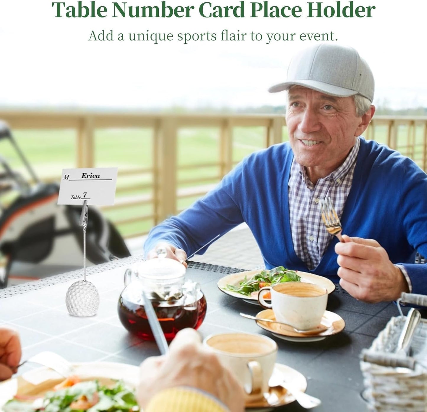 12 Pcs Resin Golf Ball Memo Clips, Alligator Clip Holders for Cards, Notes, Photos, Wedding and Office Table Stands