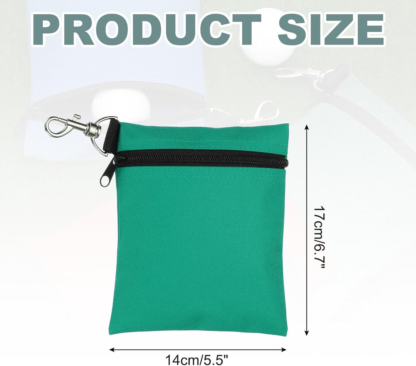 uxcell Golf Tee Pouch, Professional Zipper Golf Tee Bag Accessories Pocket Gear Clip Bag with Metal Lobster Claw Clip Organizer Storage Bags for Men and Women