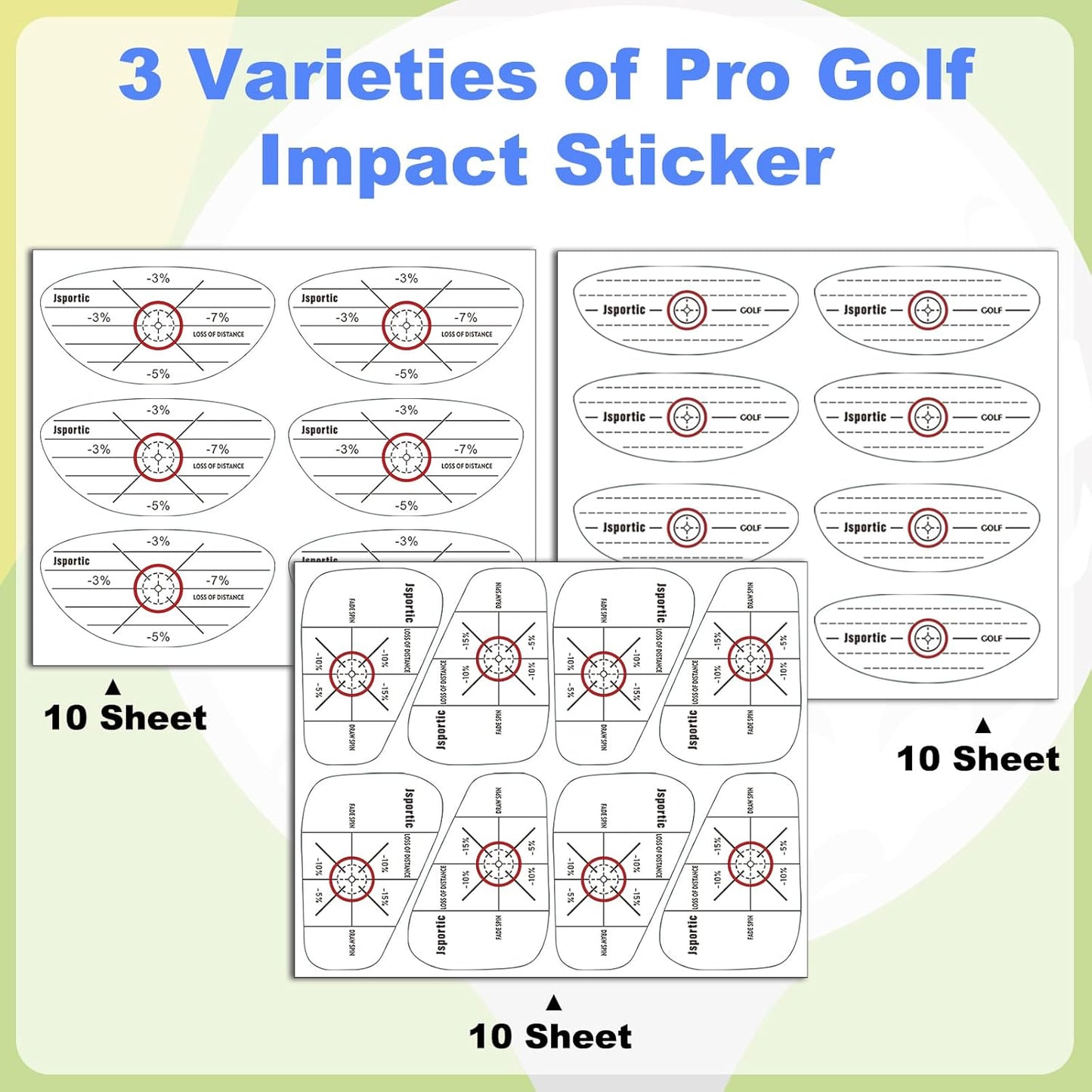 Golf Impact Tape Clear Golf Club Stickers for Accurate Ball Striking Sticky Golf Pro Club Sweet Spot Analysis Improves Skills Quality Training Aid for Golf Beginners and Fans