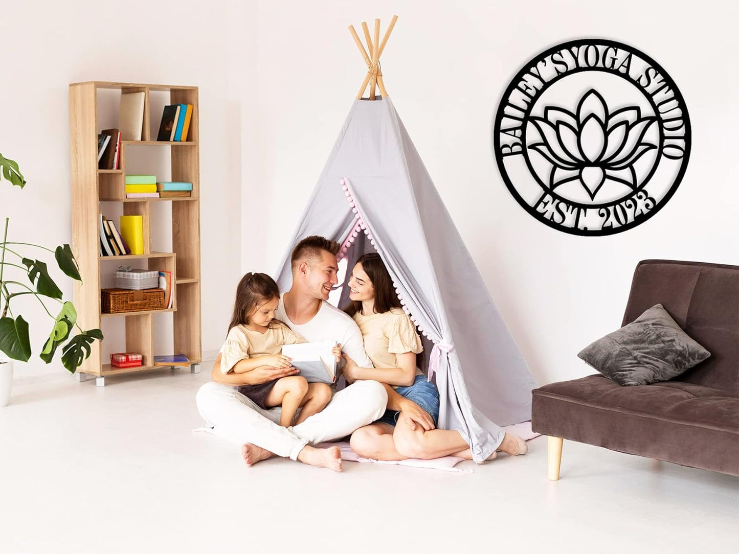 Personalized Lotus Flower sign, Custom Yoga Studio Decor, Personalized Lotus Wall Art