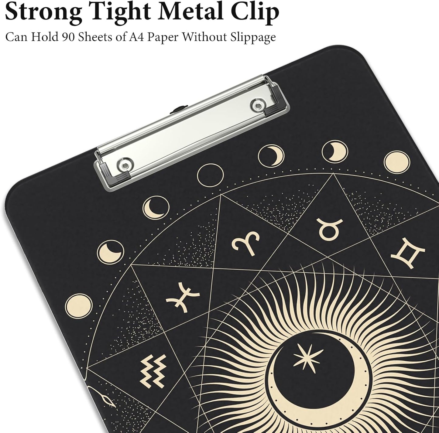 Rimilak Plastic Clipboards with Metal Clip, A4 Letter Size 9 x 12.5 in, Office Decorative for Students Women Men and Kids, Cute Custom Pattern, Constellation