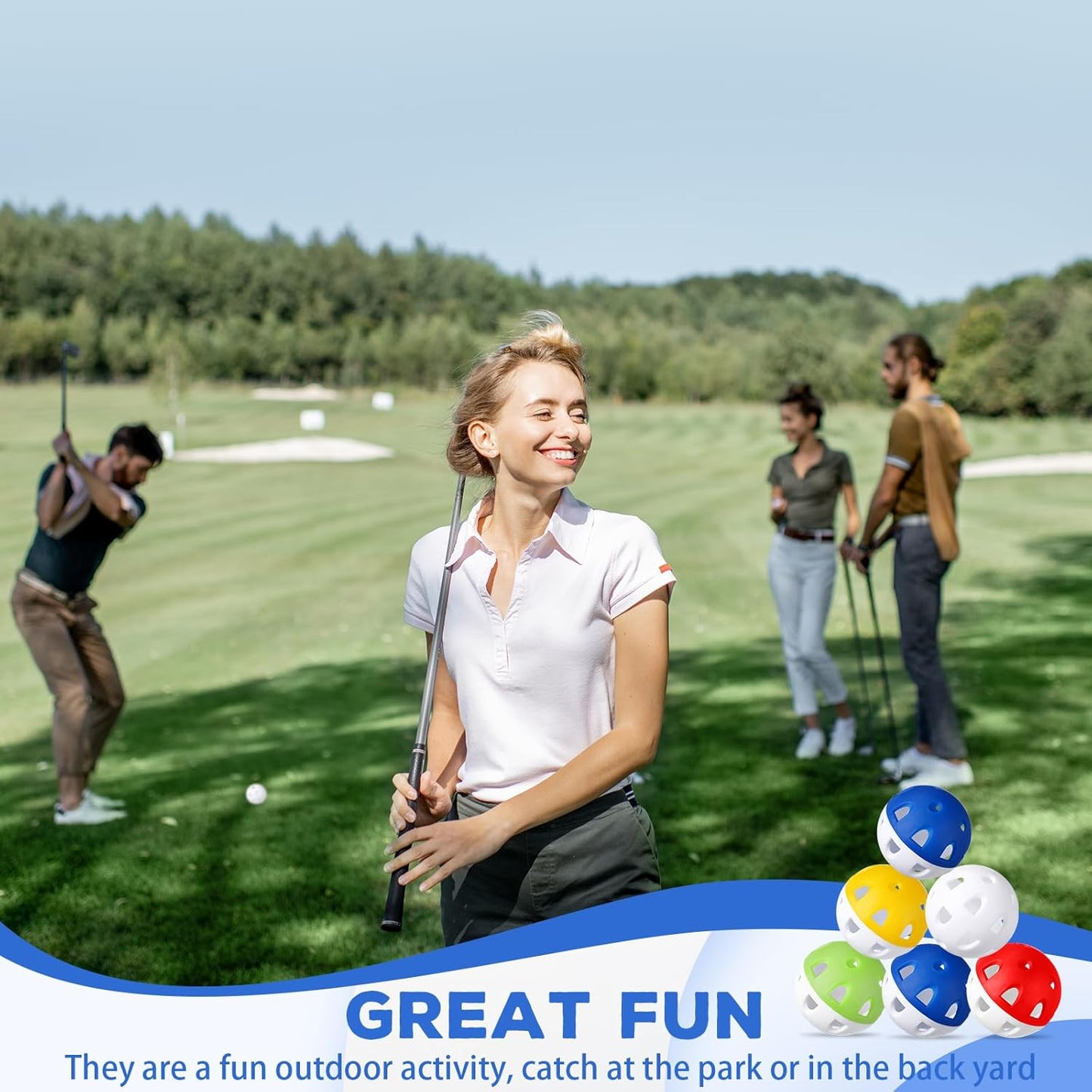 Junkin 50 Pack Practice Golf Balls Limited Flight Plastic Impact Golf Balls 1.65 Inch Hollow Soft Training Resistant EVA Foam Realistic Feel for Indoor Outdoor Swing Training