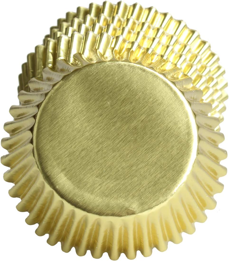 Gold-Foil Cupcake-Liners Paper-Baking-Cupcake,for Birthday Parties, Weddings,Standard Sized(pack of 100） …