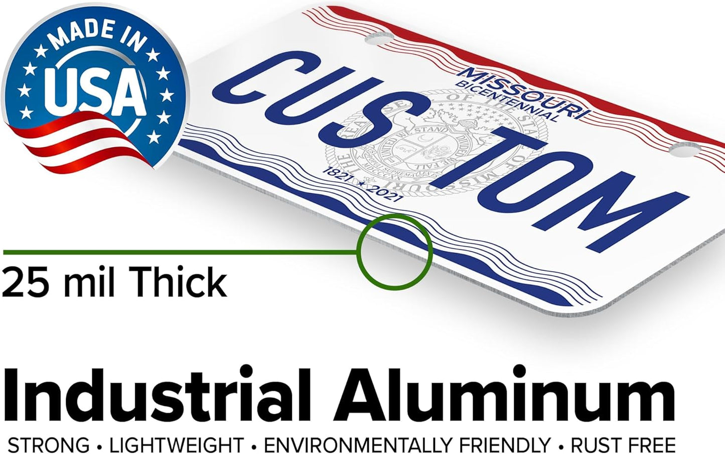 Mini License Plates, Personalized License Plates, Custom for Car, Bikes, ATV, Kids Car, Golf Cart, Jeep, 2x4 Inch, Rust-Free Fade Resistant Aluminum, USA Made by My Sign Center (Missouri)