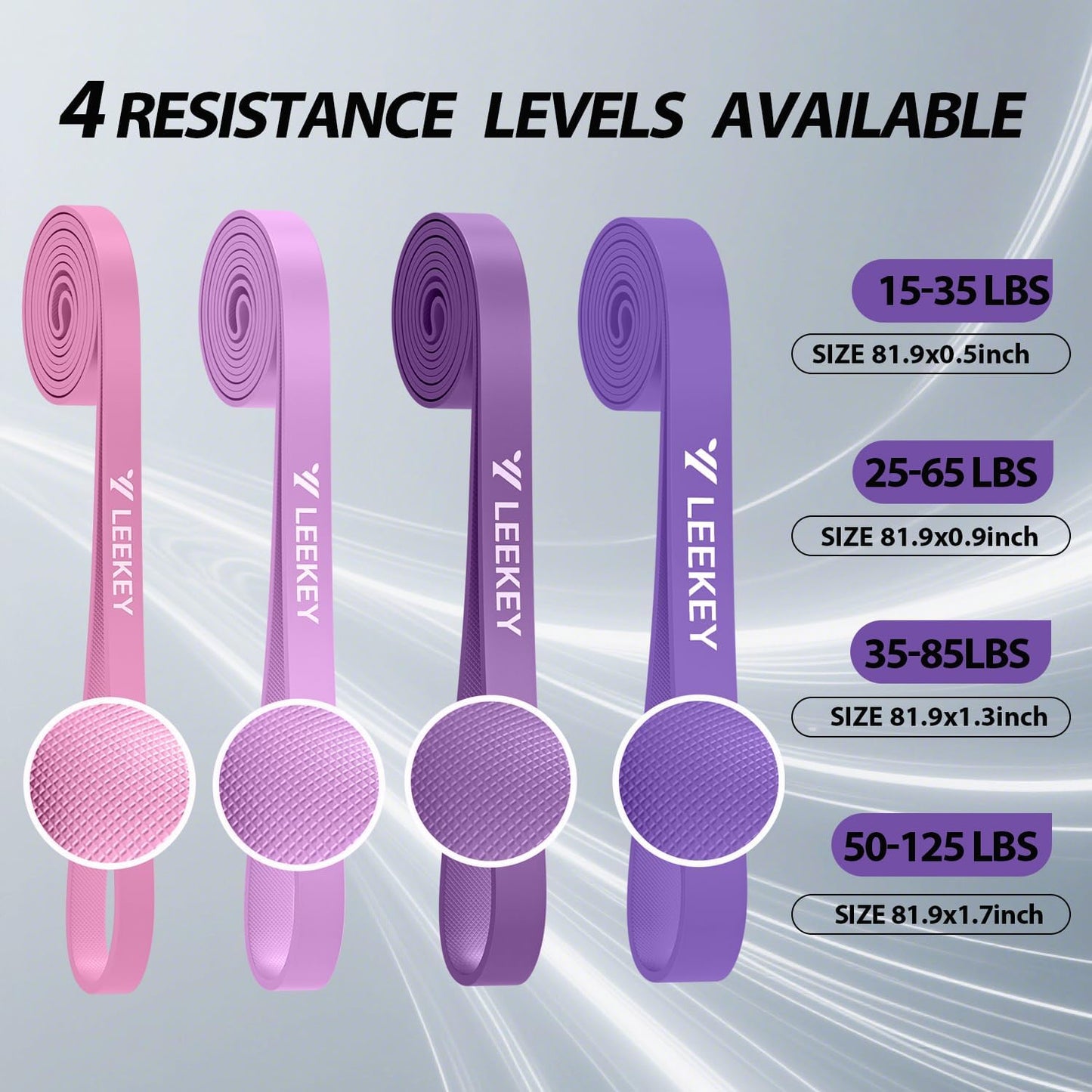 LEEKEY Resistance Bands, Exercise Bands with Handles,Pull Up Assist Bands - Band Set with Door Anchor - Bands for Working Out,Band for Men and Women Fitness Training,Home Workouts