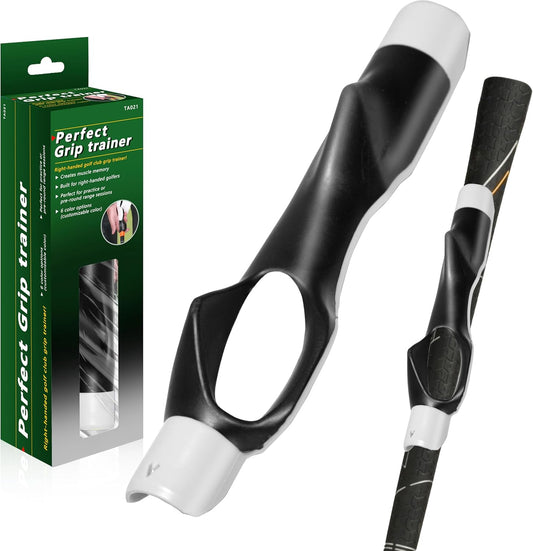 Golf Grip Trainer,Golf Club Grip Trainer Right Hand,Golf Grip Swing Training Aid for Golfer Proper Hand Position,Attaches to Most Golf Handles