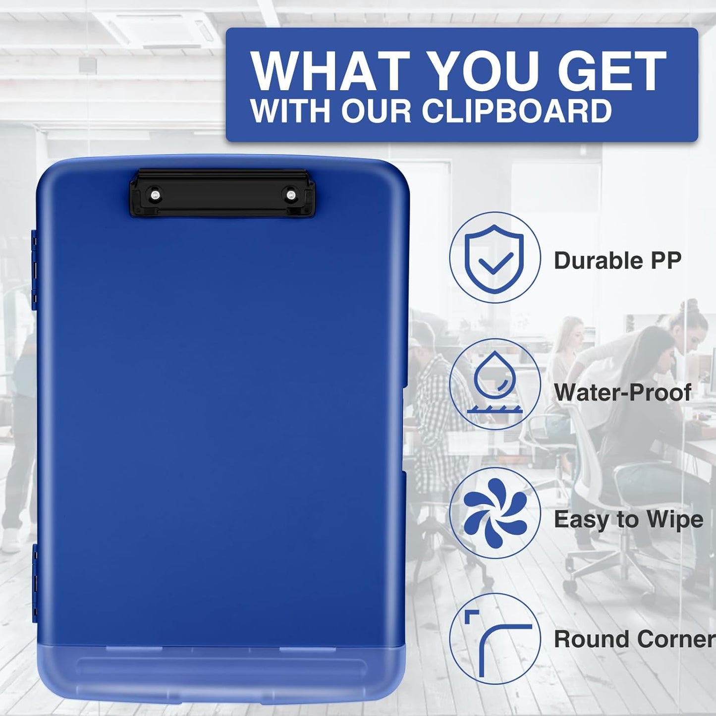 Sooez Clipboard with Storage, High Capacity Nursing Clipboards with Pen Holder, Clip Boards 8.5x11 with Storage, Low-Profile Clip, Lightweight Plastic Clipboard for Teachers, Lawers, Office Workers