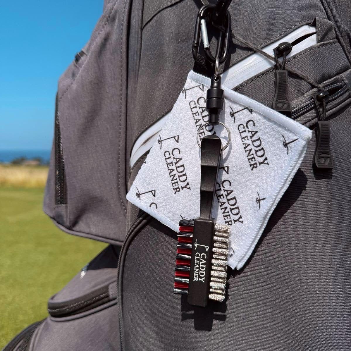 Clean Swing Mini Brush – Golf Club Cleaner with Magnetic Clip, Dual-Sided Brush | Golf Accessories for Men, Best Golf Gift | Caddy Cleaner