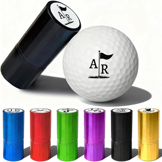 Lihome Golf Ball Stamp Personalized - Durable Waterproof Reusable Ink Stamper, Custom Golf Gift for Men, Dad, Retirement, Father's Day, Birthday & Christmas