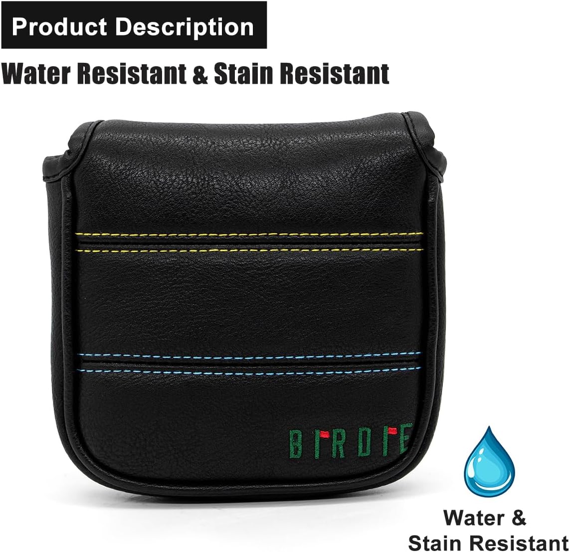 Golf Club Headcover 3 Wood Headcover Birdie Design Magnetic Closure Elegant Embroidery Premium Leather Driver Fairway Wood Hybrid Blade Mallet Putter Cover