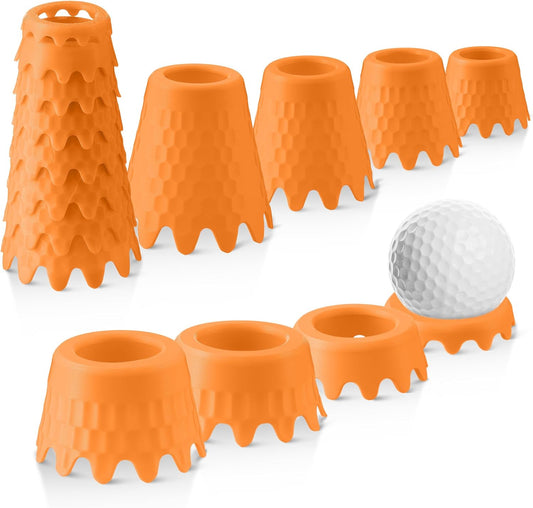 8 Pack ‌Simulator Golf Tees, TPU Unbreakable Material, Height from 1/4" to 2", Suitable for Indoor, Outdoor, Winter, Golf Mats, Turf and Driving Range