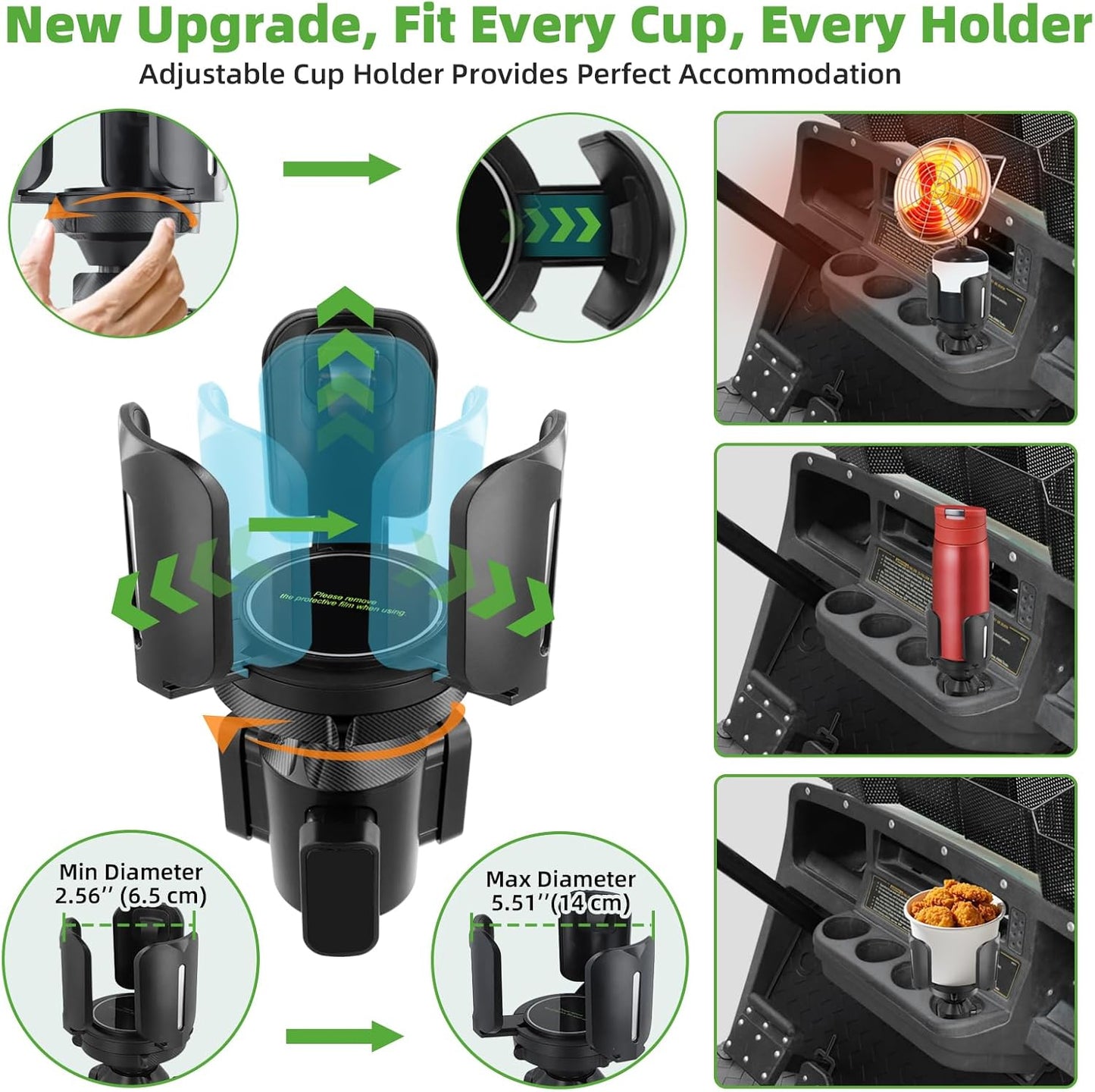 Roykaw Golf Cart Heater Holder Universal Propane Cup Holder, Fit 1lb Tank & Water Bottle, Adjustable Expandable Golf Cart Cup Holder Compatible with EZGO Club Car Yamaha, No Wobble