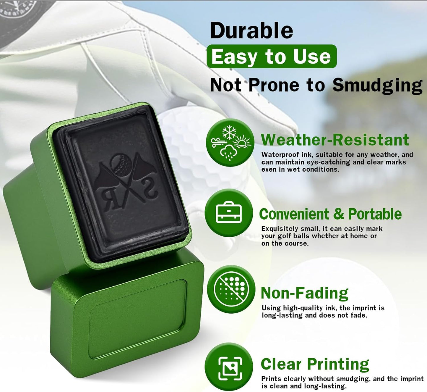 Golf Ball Stamp Personalized, Waterproof Custom Golf Ball Stamp Marker, Mark Your Own Fun Monogram Golf Balls Stamper, Ideal Retirement Golf Gift Accessories for Men Dad Husband Boyfriend