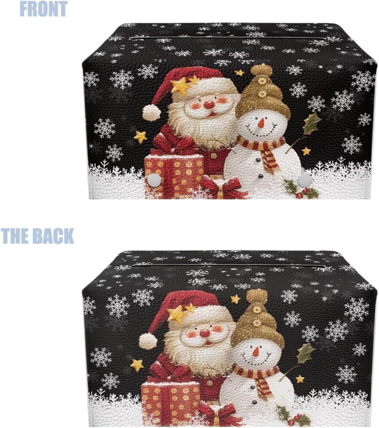 Snowman Tissue Box Cover Christmas Santa Tissue Cover Rectangular Facial Paper Organizer Christmas Home Decoration for Living Room Bathroom Car Tabletop