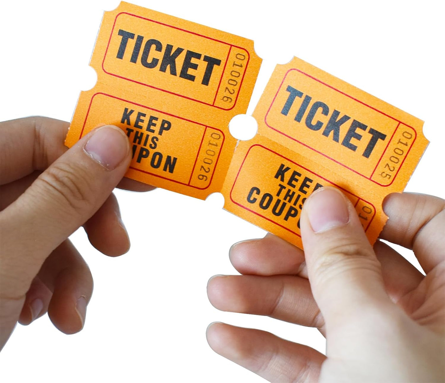 SEETOOOGAMES Raffle Tickets Double Roll - Full Set of 4 Colors, 2000 Tickets/Colors, 50/50 Raffle Tickets for Events (Red, Blue, Orange, Purple)
