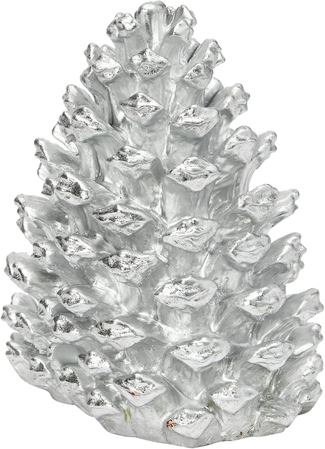 Creative Co-Op Decorative Resin Pinecone Bookends, Silver Finish, Set of 2