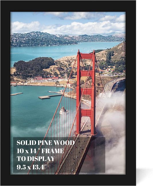 10x14 inch Wood Picture Frames for Wall Hanging,Diamond Painting Frames Rectangle Baby Scan Picture Frame for Family Walls Decoration,Anniversary,Wedding,Christmas,Halloween,Shower,Certificate (Black)