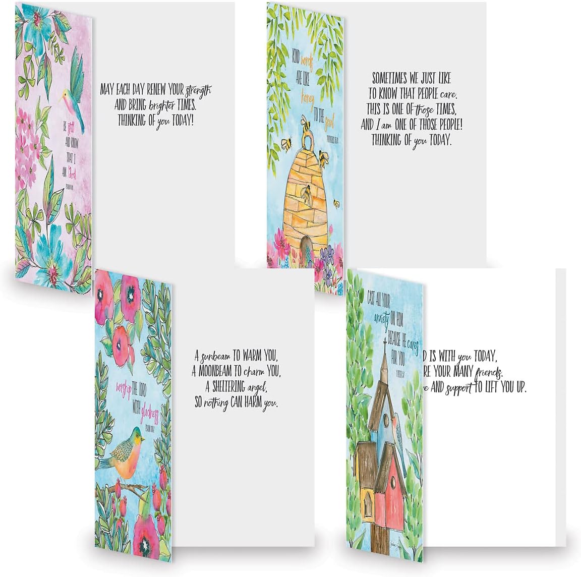 Current Multiple Blessing Religious Thinking of You Friendship Greeting Card Set - Value Pack of 20 Cards With White Envelopes for Friends & Family, 10 Designs, Large 5" x 7" Assortment