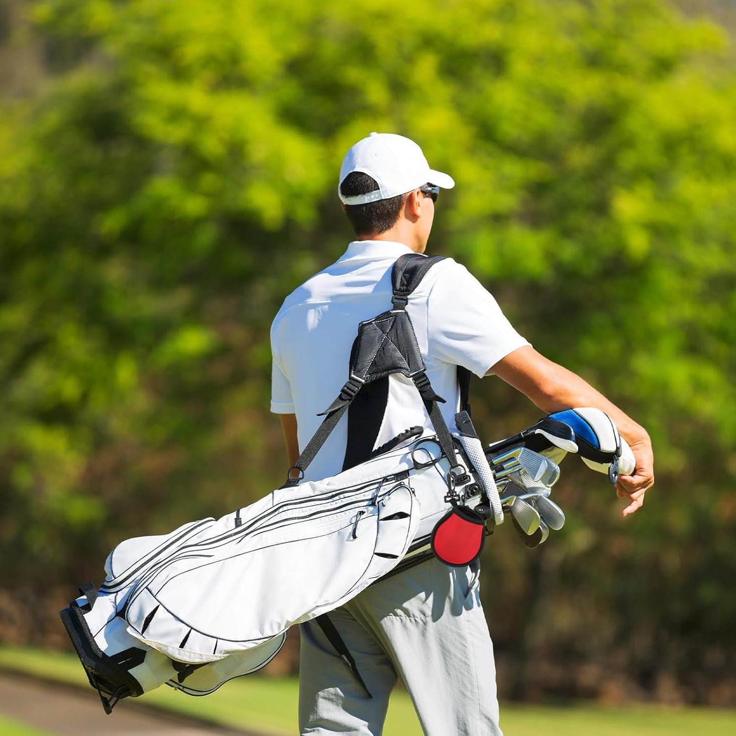 PATIKIL Golf Ball Washer Pouch, Portable Golf Balls Cleaner Pocket Bag with Hanging Clip for Men Golf