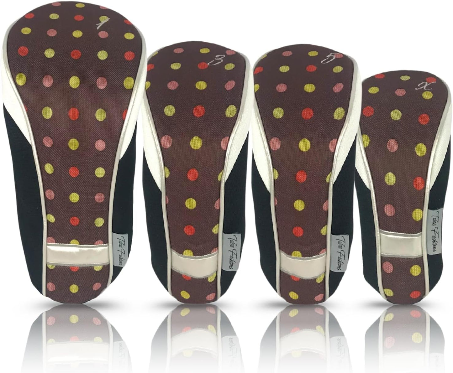 Taboo Fashions Monaco Golf Club Covers for Women - Numbered Golf Headcovers Set for Driver, Fairway and Hybrid Clubs - Weather Resistant, Pack of 4