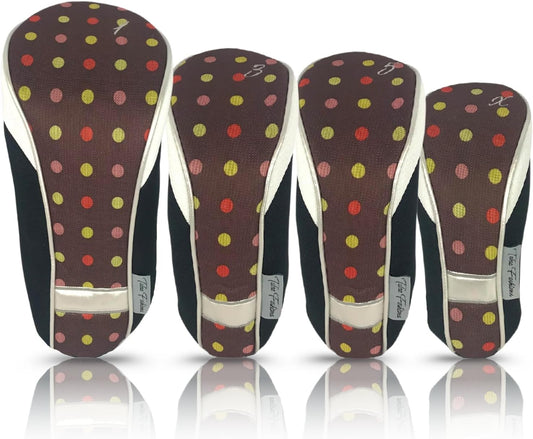 Taboo Fashions Monaco Golf Club Covers for Women - Numbered Golf Headcovers Set for Driver, Fairway and Hybrid Clubs - Weather Resistant, Pack of 4
