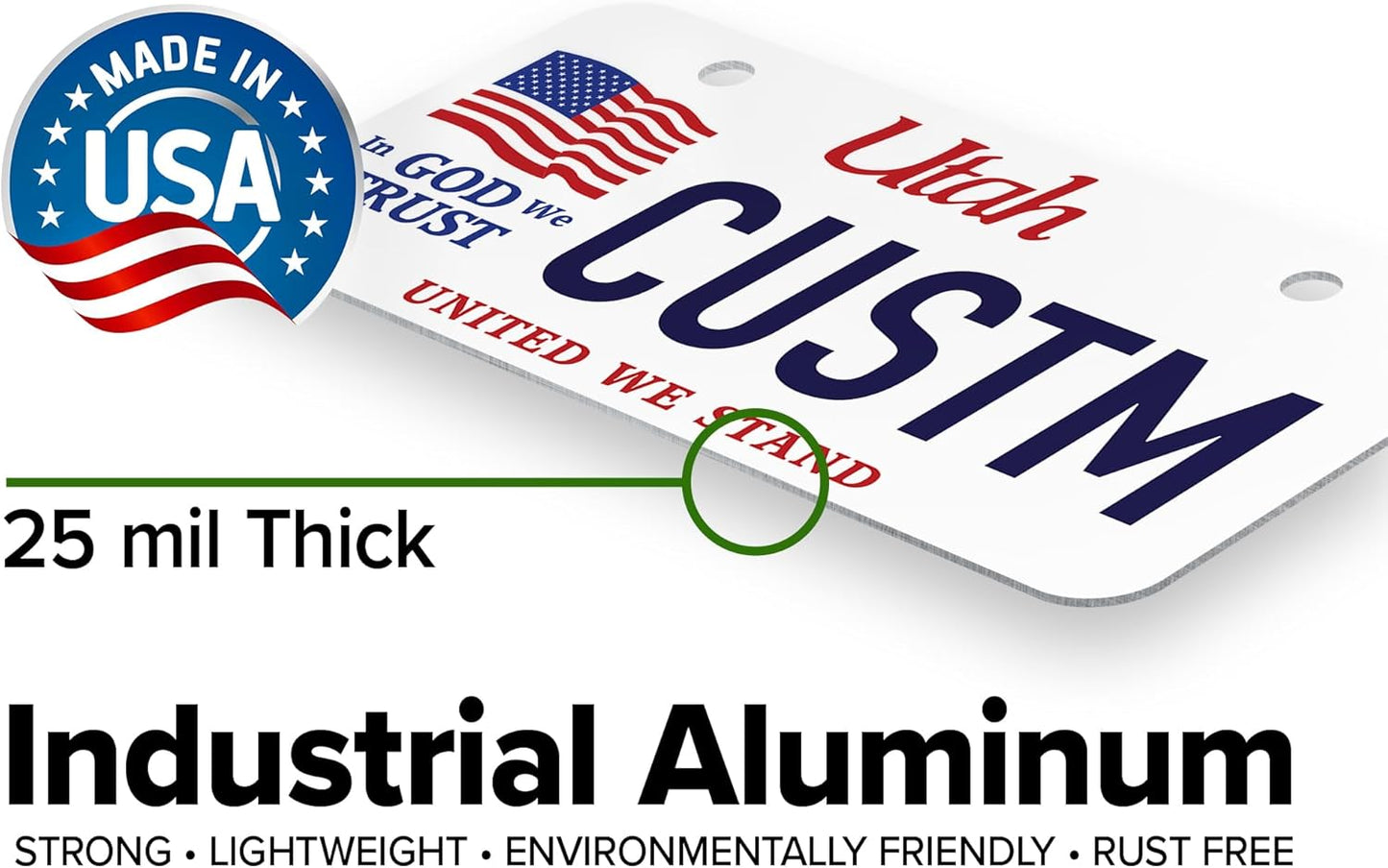Mini License Plates, Personalized License Plates, Custom for Car, Bikes, ATV, Kids Car, Golf Cart, Jeep, 2x4 Inch, Rust-Free Fade Resistant Aluminum, USA Made by My Sign Center (Utah)