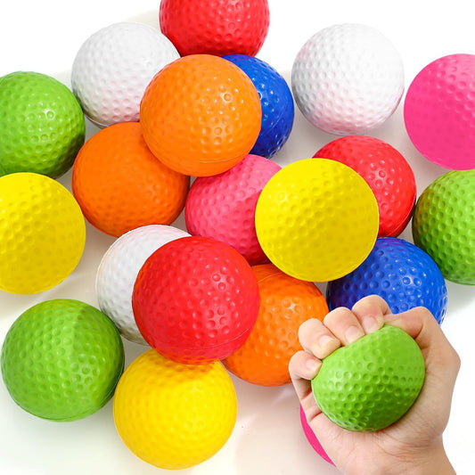 Libima 20 Pcs Mini Golf Stress Ball Bulk 2.5 Inch Foam Practice Balls Stress Relief Sports Ball with Storage Bag for Golf Birthday Party Favors Carnival Reward Gift