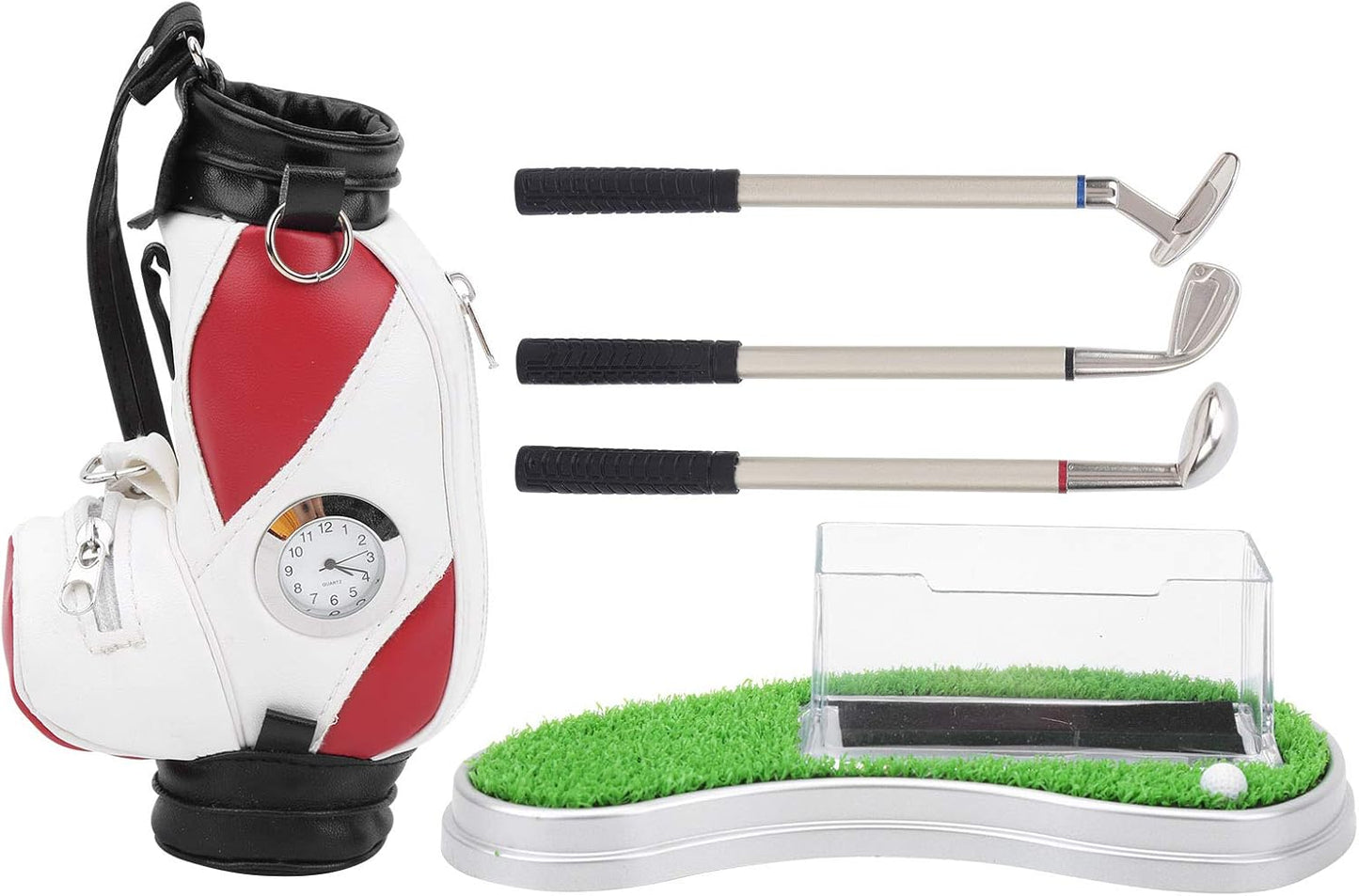 WBTY Bag Pen Holder with Clock Card Case Kit for Desk Decoration Golfer Fans