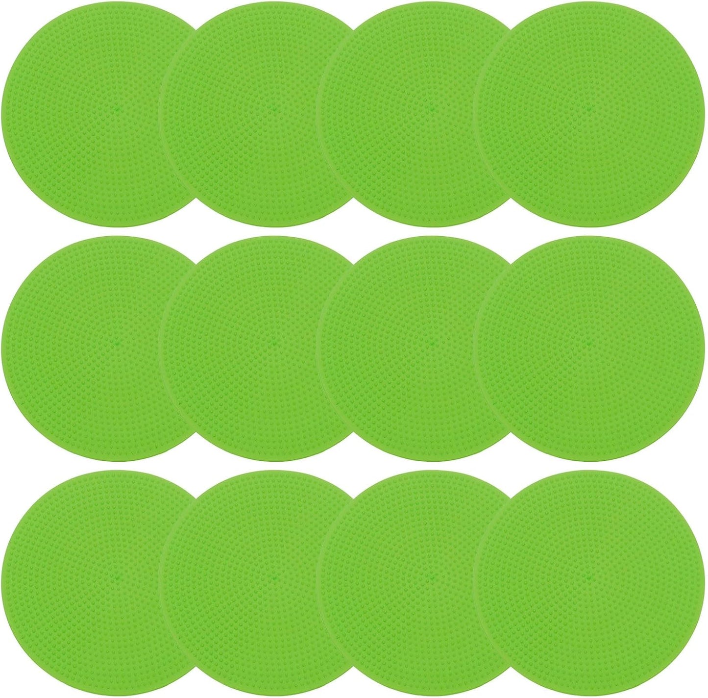 PATIKIL 4 Inch Poly Spot Markers, 12Pcs Non Slip Rubber Floor Dots with Storage Bag Flat Agility Cones for Sports Training Basketball Football