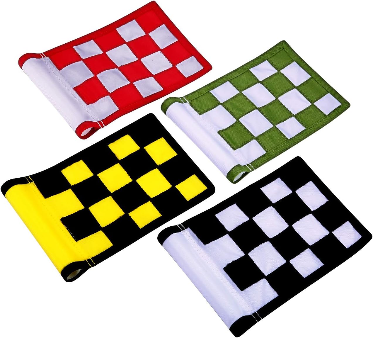 Golf Flag,Konday Checkered Training Putting Green Flags, Golf Target Flags for Indoor Outdoor Backyard Garden,8.7inch*6inch (4-pack)