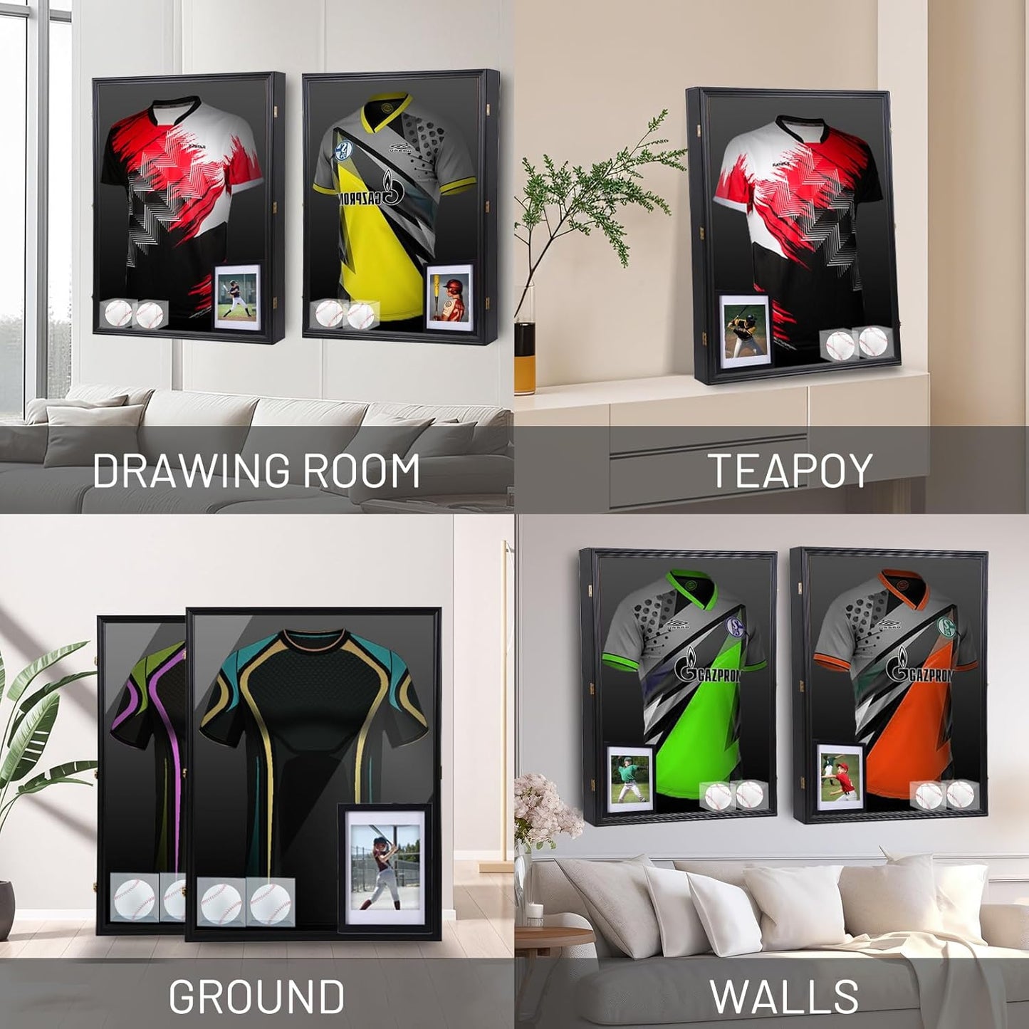 CDEN XL Jersey Frame, Jersey Frame Display Case, Extra Large Jersey Frame, with 98% UV Protection, Hangers, Jersey Display case, Shadow Box, with Baseball Case (1-Pack)