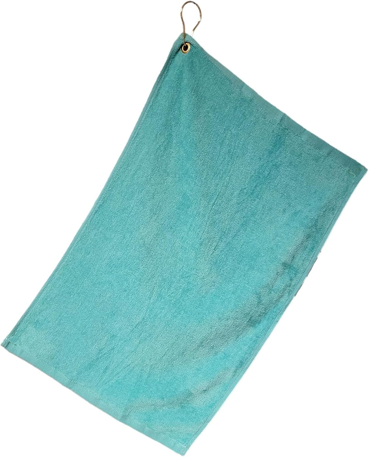 Cotton Golf Bag Towel with Clip (Aqua)