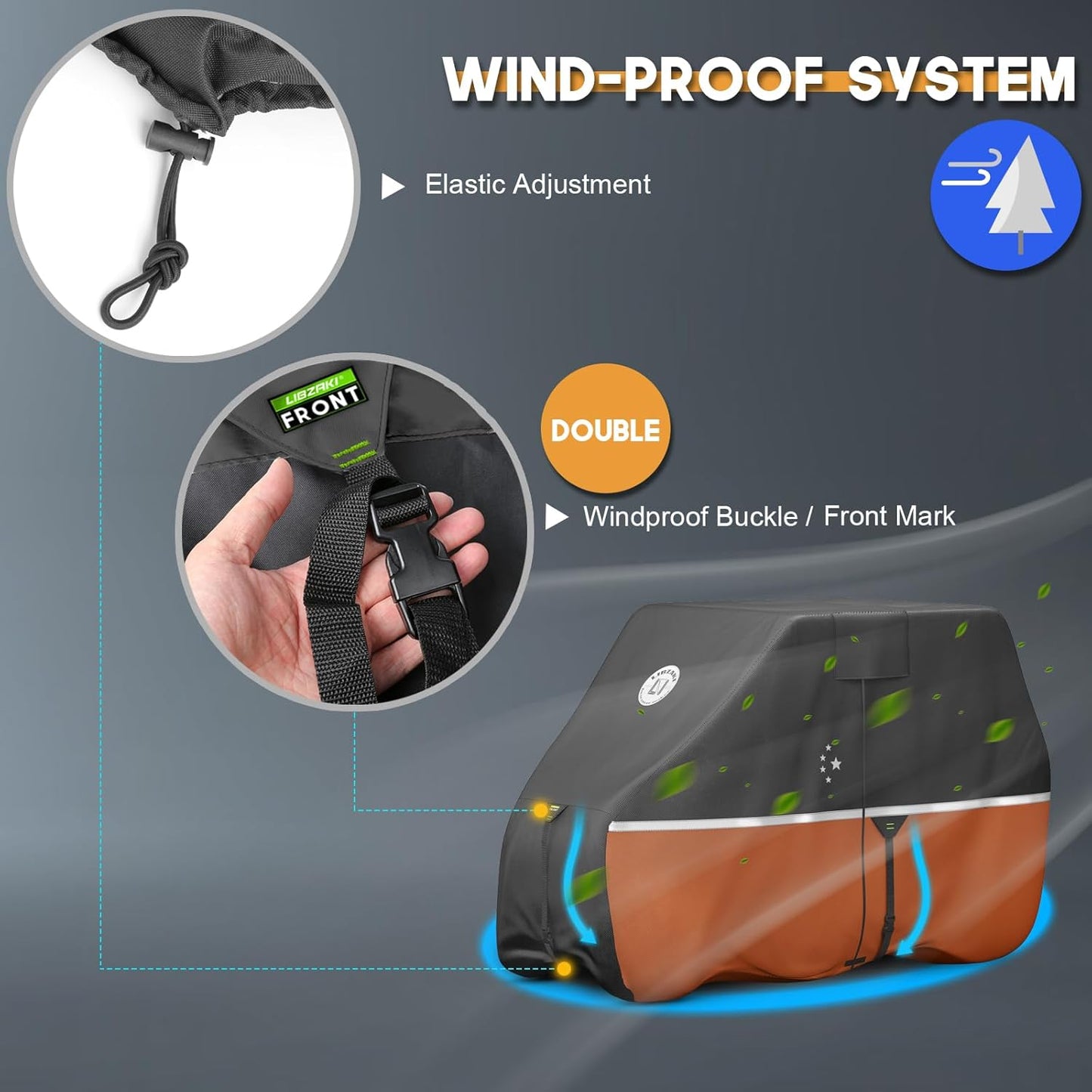 Waterproof Golf Cart Cover, Heavy Duty Marine Grade Fabric, Universal Fits for Most Brand 2/2+2/4+2 Passengers Yamaha, Honda, Club Car, EZGO Golf Cart