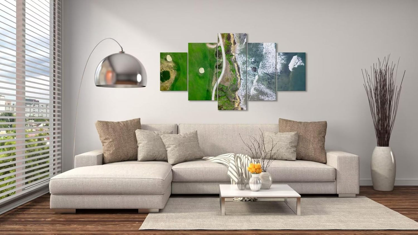 San Francisco California Golf Links Wall Art for Living Room Bedroom Bathroom Home Decorations Half Moon Bay Golf Links Pictures Posters Framed Artwork Canvas Prints Ready to Hang(60''W x 32''H)