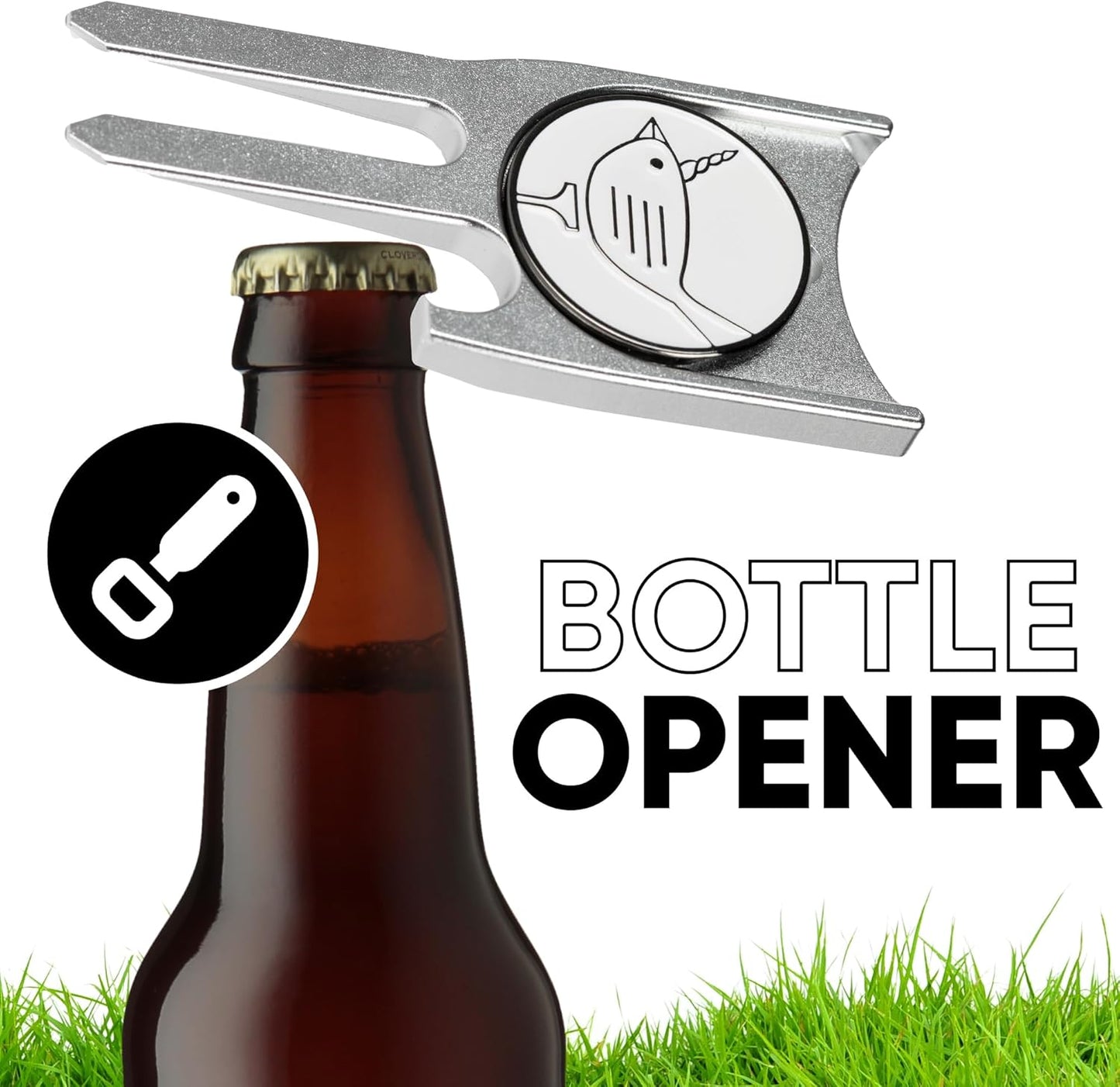 Birdicorn Golf Divot Repair Tool & Golf Ball Marker 6-in-1 Golf Divot Tool