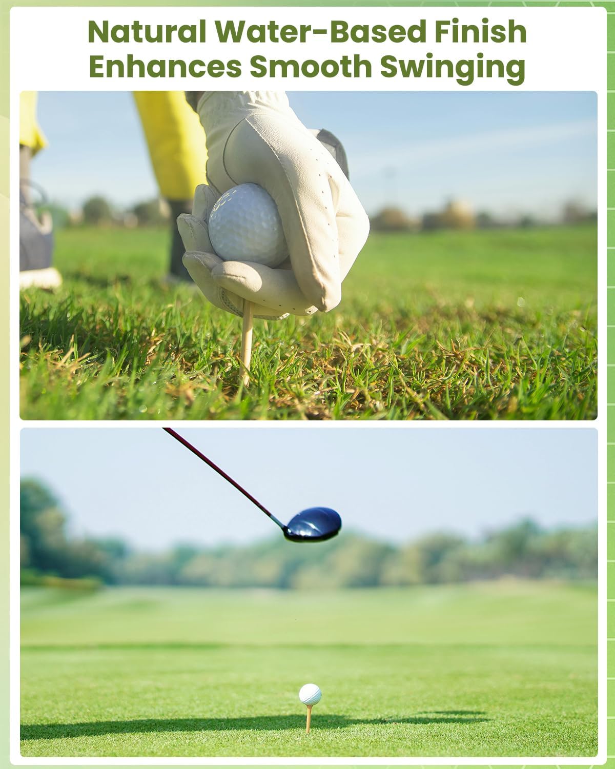 Bamboo Golf Tees 1000 PCS, 2-3/4 inch(70mm) & 3-1/4 inch (83mm) Length, Stronger Than Wood Tees