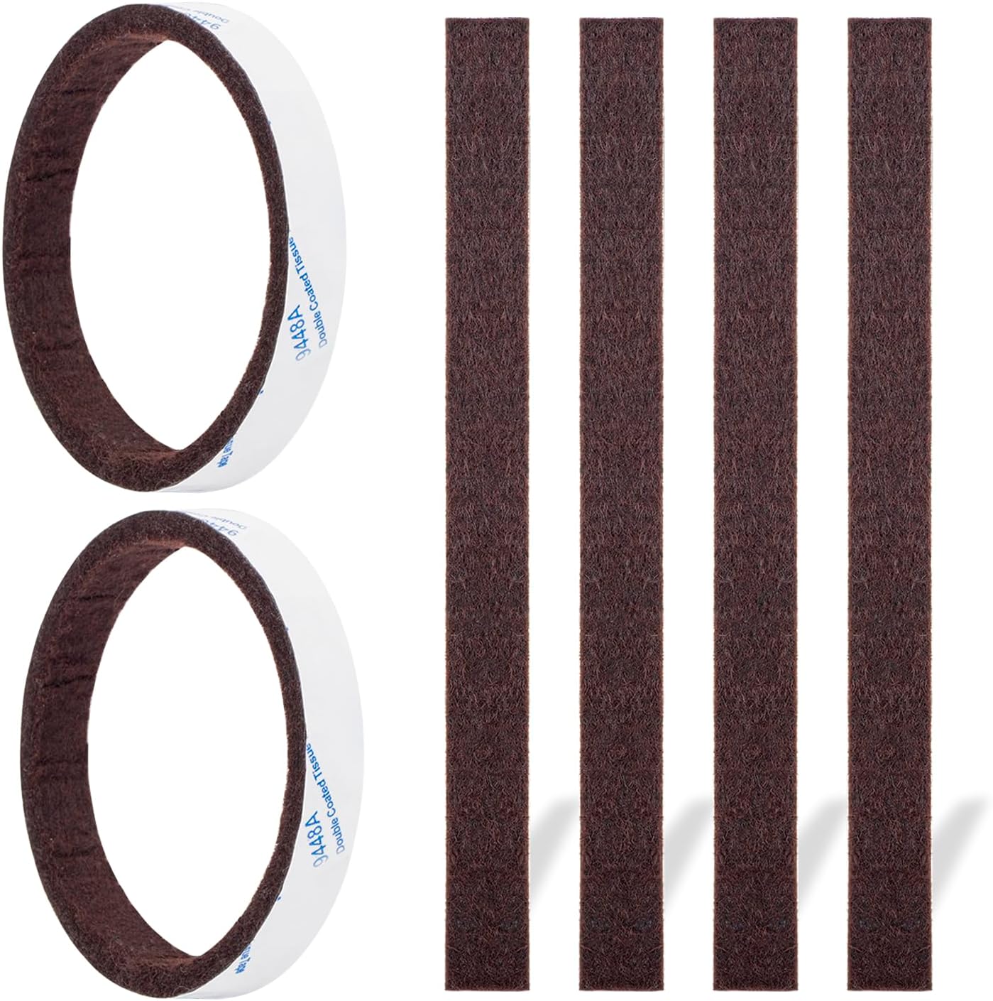 Felt Strips with Adhesive Backing, Felt Furniture Strips, 20Pieces Pack 1/2x 6 Inches, Adehesive Felt Strips for Furniture Brown