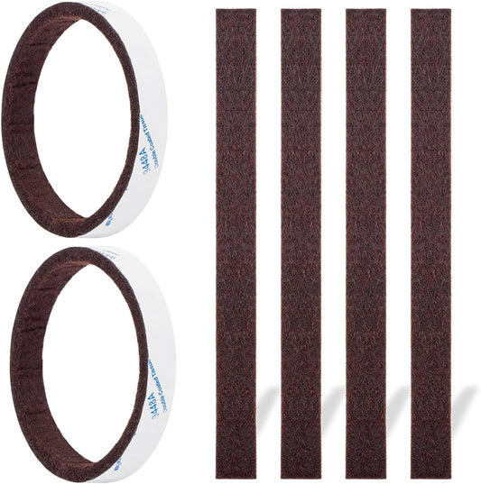 Felt Strips with Adhesive Backing, Felt Furniture Strips, 20Pieces Pack 1/2x 6 Inches, Adehesive Felt Strips for Furniture Brown