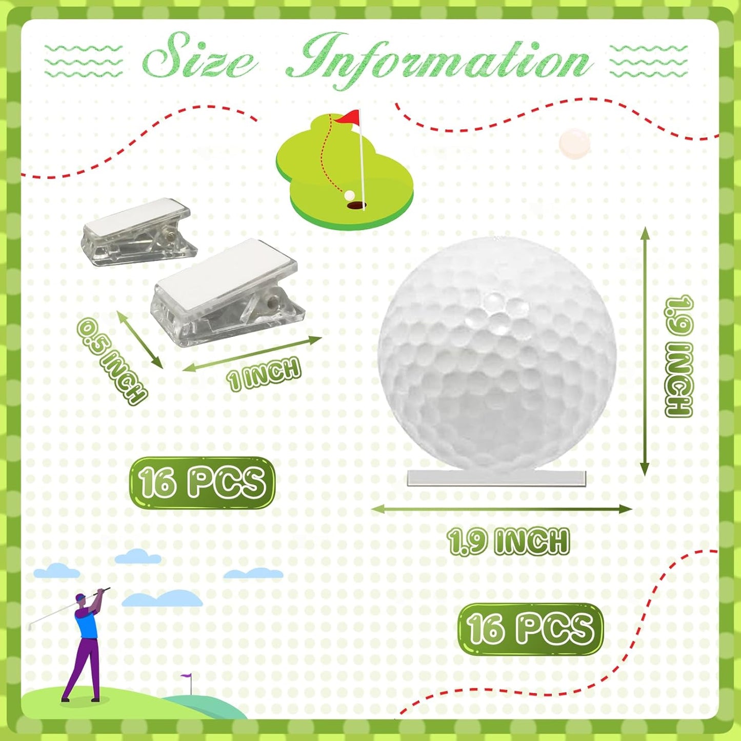 Golf Photo Stand Golf Party Decorations Table Number Card Place Holder Sticky Note Holder Golf Centerpieces for Table Hole in One Birthday Party Supplies