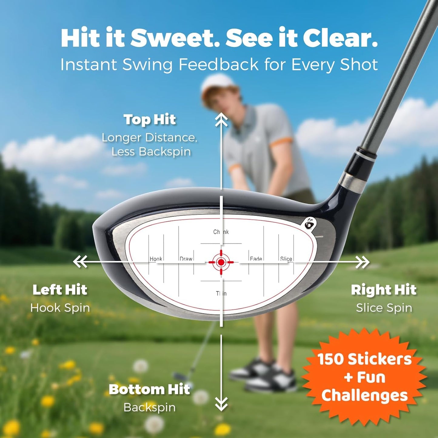 Golf Impact Tape – 2025 Innovative Training & Battle Golf Edition – Club Face Stickers for Drivers, Irons & Woods – Instant Swing Feedback, Interactive Practice,Great Golf Gift for Men & Dads