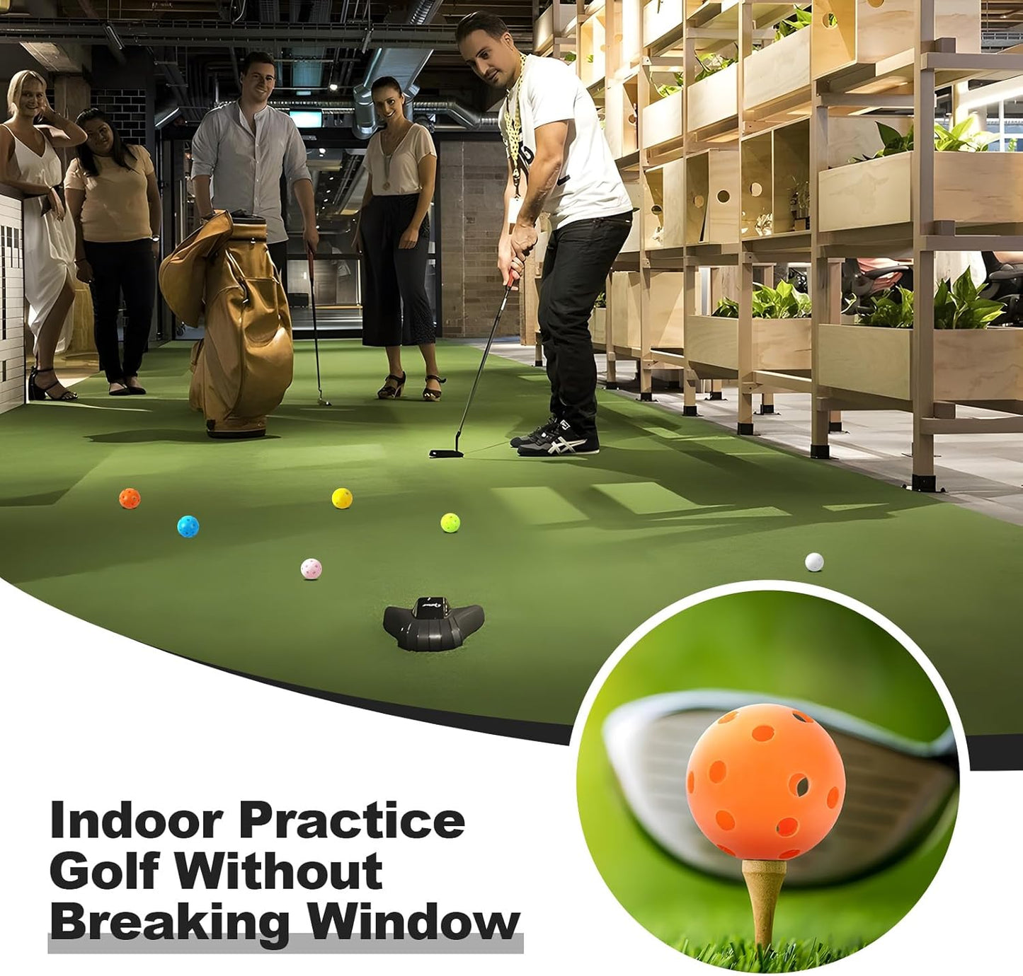 THIODOON Practice Golf Balls Limited Flight Golf Balls 40mm Hollow Plastic Golf Training Balls Colored Airflow Golf Balls for Swing Practice Driving Range Home Use Indoor