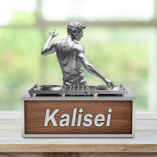 Custom DJ Name Desk Sign Personalized Acrylic DJ Desk Ornament Music Studio Decor Plaque Disc Player Hip-hop Singer Figurine Trinket Music Lovers Gift for Men Women