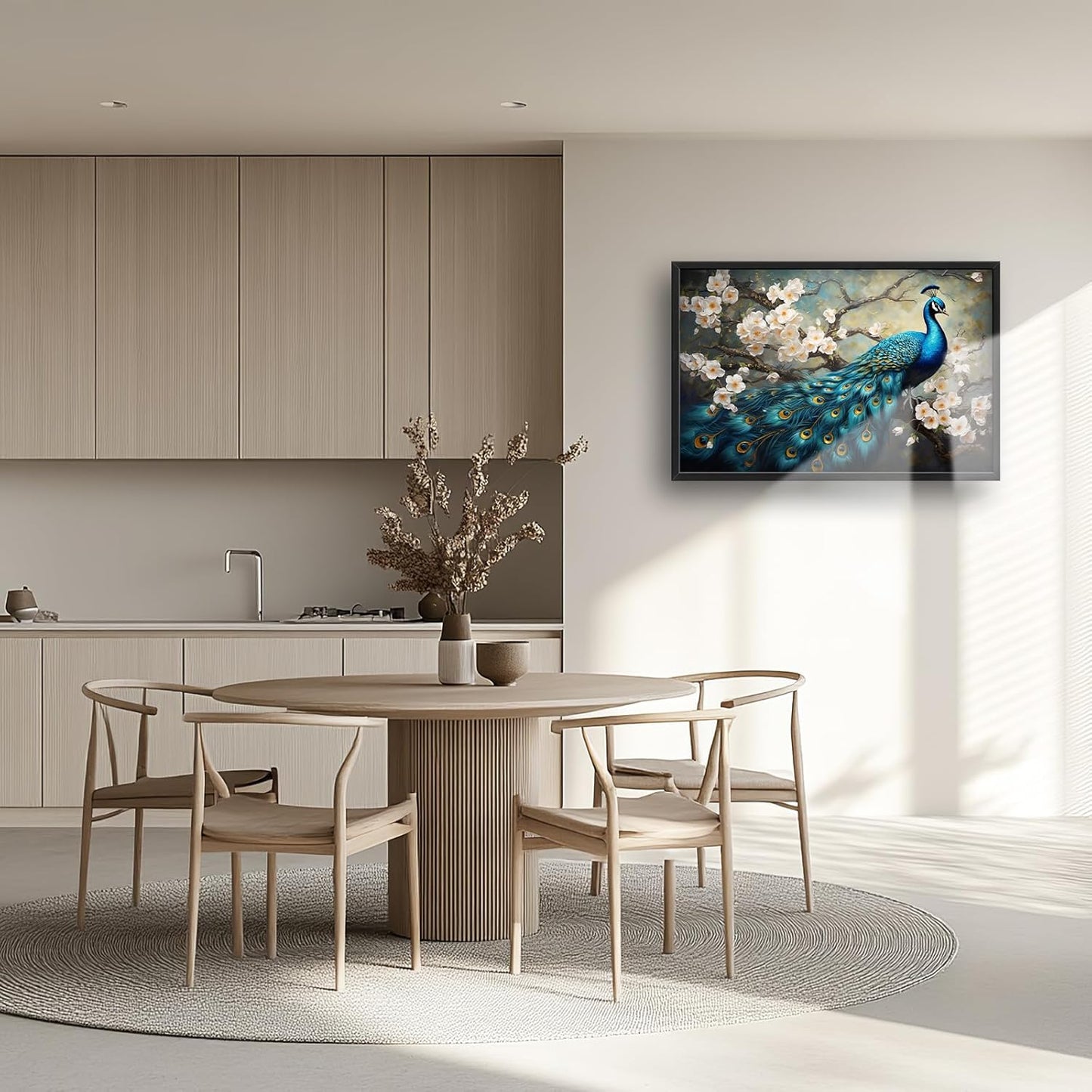 Peacock Large Framed Wall Art for Living Room Peacock Pictures Wall Decor Canvas Print Painting Home Decorations Artwork for Office Bedroom 36x24 inch