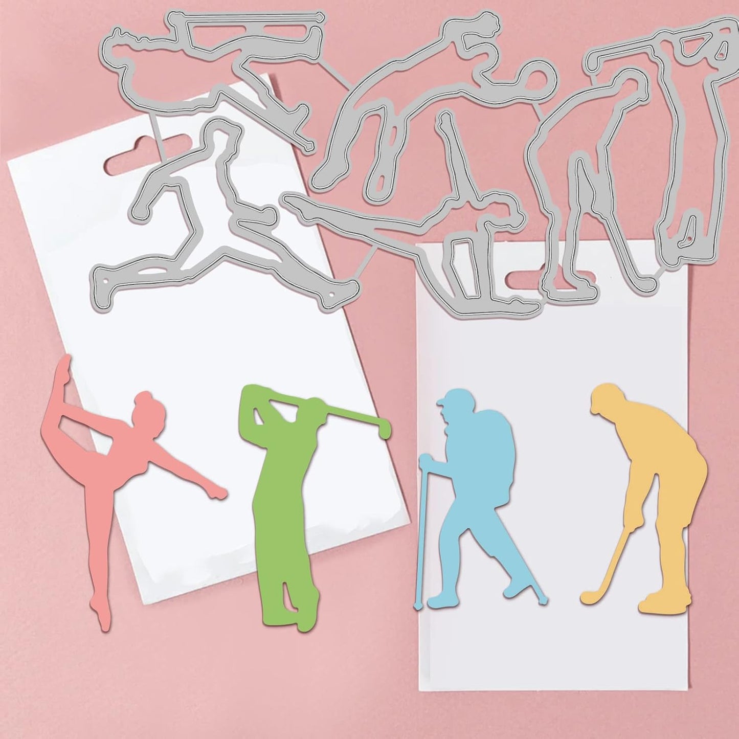 GLOBLELAND Sport Men Cutting Dies for Card Making Ball Playing Man Cut Die for DIY Scrapbooking Journal Embossing Paper Craft Decor