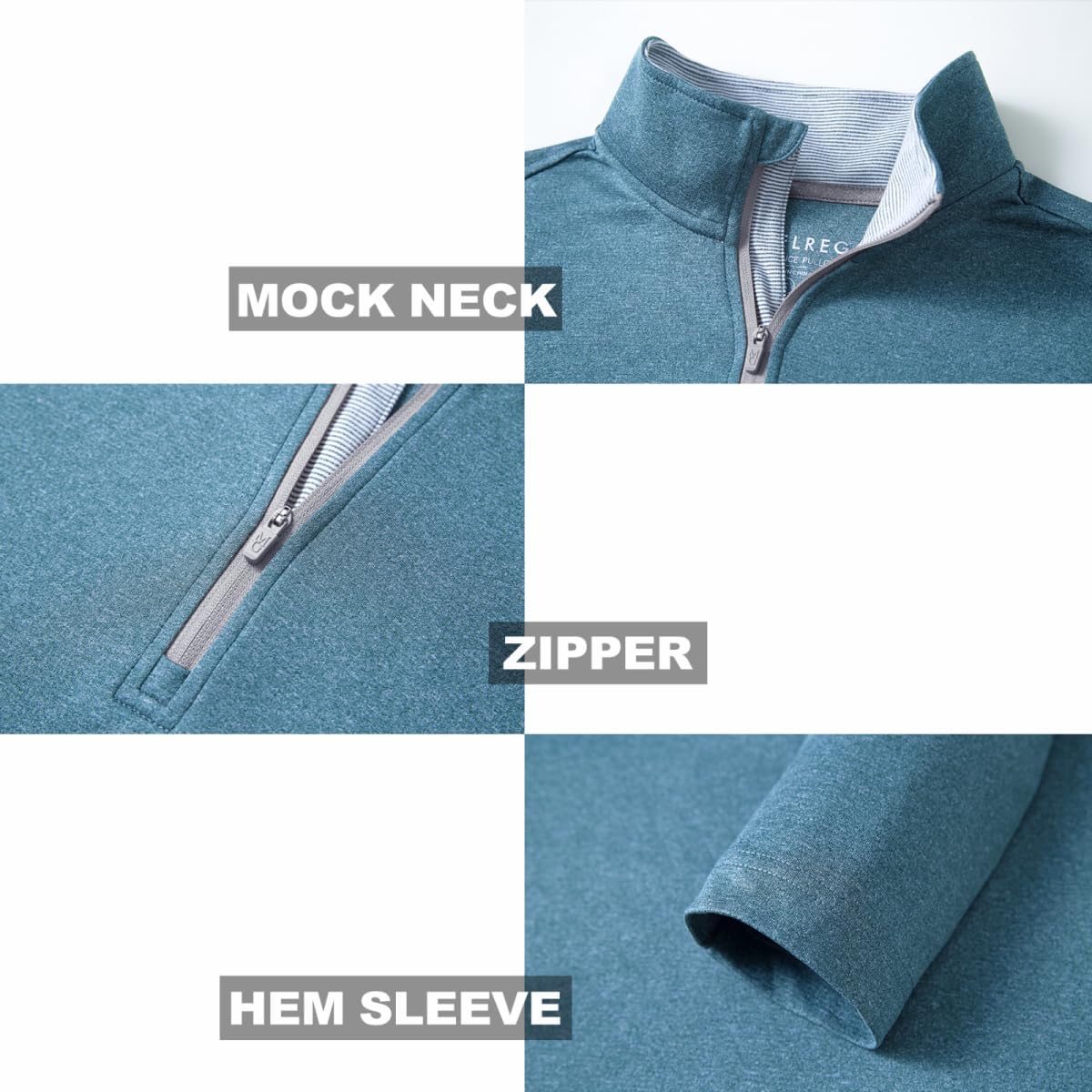 M MAELREG Quarter Zip Golf Pullover Men Dry Fit Long Sleeve Performance Wicking Mock Neck 1/4 Zip Pullover Mens Sweatshirt